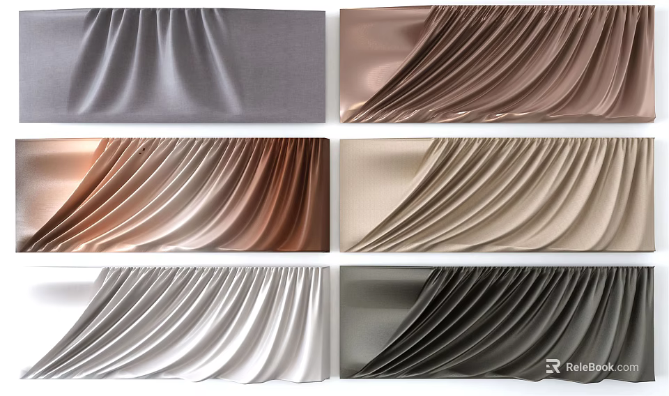 Silk Textured Wall Decor in Various Colors for Modern Home Interiors 3d model 