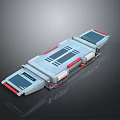 Modern Tech Mechanical Structure With Gray Main Body Red Accents And Panel Components Design 3d model