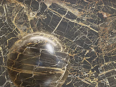 Elegant Luxurious Wall Paneling With Black And Gold Veined Marble Pattern 3d model