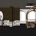 Modern Restaurant Interior Design With Dark Wooden Walls Arched Doorways And Natural Light