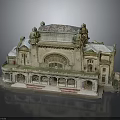 Classical Style Architectural Model With Ornate Decorations Arched Windows And Snow Covered Roof 3d model