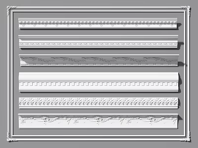 Jane Europe plaster line carved line corner line decorative line 3d model