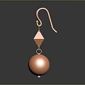 Copper Colored Earrings Featuring Diamond Shaped And Spherical Pendants Design