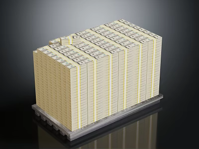 Decorative Ornament Set 3D Layered Stacked Beige Gray Color With Stable Base Regular Arrangement Design 3d model