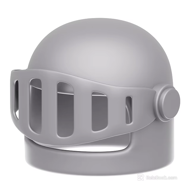 Vintage Medieval Decorative Ornament Set With Metallic Helmet Design And Face Guard For Home Decor 3d model 