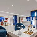 Guojiao 1573 Brand Store Exterior Featuring Blue Facade Glass Door And Window Displays
