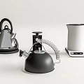 Modern Kitchen Appliances Featuring Electric Kettles In Black Silver And White Designs