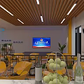 Modern Cozy Lounge Area With Green Plants Long Tables Chairs Bookshelves And Wall Guitars