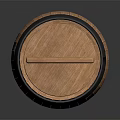 Rustic Wooden Barrel With Black Metal Hoops And Round Top On Dark Background