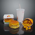 Delicious Chicken Burger With Crispy Fries And Cold Soda Drink