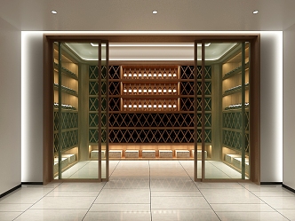 Modern Wine Cellar Solid Wood Red Wine Cellar Cold Storage Room Constant Temperature Room Constant Temperature Cabinet Display Cabinet Cold Storage Cabinet Red Wine Cellar 3d model