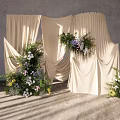 926 jw cream cloth curtain welcome area wedding sketty master and design material renderings 3d model