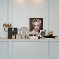Elegant Decorative Ornament Set With Chanel Bag Framed Portrait Decorative Plate And Candles