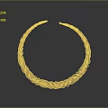 Golden Twisted Collar Fashion Accessory With Spiral Pattern And Metallic Design
