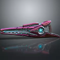 Futuristic Pink Purple Device With Streamlined Design And Blue Glowing Elements 3d model