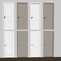 White Swing Doors With Carved Patterns And Various Interior Designs 3d model
