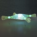 Modern Artistic Hanging Decorative Ornament Set With Green Glass Tone And Decorative Ends