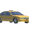 Yellow Taxi Car Featuring Roof Sign And Classic Exterior Design Details