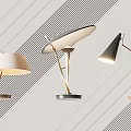 Modern Table Lamps With Various Shade Styles And Metal Support Structures 3d model