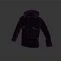 Navy Blue Hooded Jacket With Zipper Closure And Functional Pockets Design 3d model