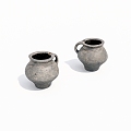 Old pottery jars, jars, old objects 3d model