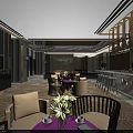 Elegant Luxury Sales Office Interior With Comfortable Seats And Marble Bar Lounge Space