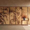 Silent Screen Partition New Chinese Screen Room Screen Antique Screen Partition 3d model