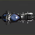 Sport Motorcycle Blue And Silver Sleek Aerodynamic Body Alloy Wheels And Sporty Seat Design