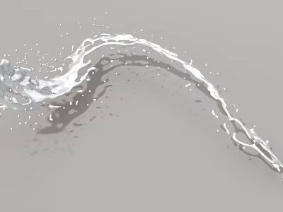 Artistic Dynamic Water Sculpture With Elegant Flowing Curves And Splashing Details 3d model