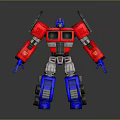 Optimus Prime Robot Character 3D Model Featuring Red Blue Gray Mechanical Structure And Iconic Design 3d model