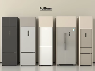 Poliform Refrigerators Freezers Collection Showcasing Different Styles And Colors 3d model