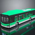 Modern Green And White Bus Exterior With Large Windows Streamlined Body Design 3d model