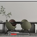Modern Dining Table and Chair Combination 3d model