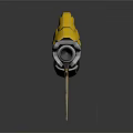 Yellow And Silver Futuristic Sci fi Weapon With Sleek Streamlined Design And Unique Shape 3d model