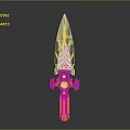 Unique Modern Weapon With Sharp Blade And Decorative Metal Hilt Design