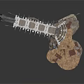 Futuristic Sci-Fi Mechanical Terrain Platform With Metal Frames And Panel Modules