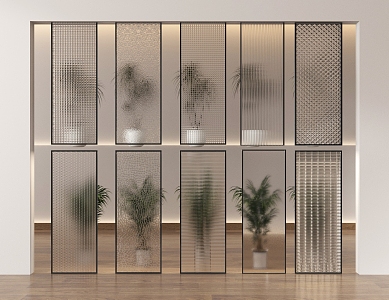 Glass screen glass partition 3d model