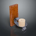 Modern Lighting Combination with Wooden Backboard Metal Bracket and Candle