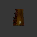 Carved Wooden Sculpture With Intricate Floral And Scroll Designs In Reddish Brown Color