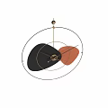 Modern Wall Clock With Geometric Shapes Black Orange Gold Hands Circular Frame