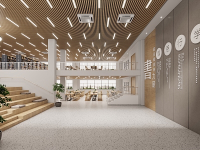 modern library 3d model