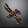 Cosmic Aerospace Inspired Decorative Aircraft Model With Purple And Gold Accents