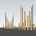 Modern Landscape Lights Landscape Sculpture Landscape Structures Square Structures Spiritual Fortress 3d model