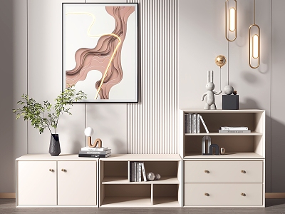 Modern Storage Cabinet Cream Locker model