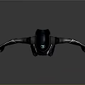 Sleek Futuristic Black Bodysuit With White Accent Lines And Helmet Design