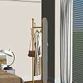 Modern Stylish Hanger With Mirror Hanging Light Clothes In Bedroom Corner