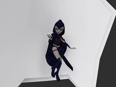 Game Movie Character Wearing Black Cloak With Hood And Red Gem In Dynamic Pose 3d model