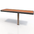 Modern Wooden Top Table With Metal Single Leg And Sleek Design