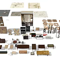 Diverse Collection of Furniture and Home Decor Items Including Chairs Tables and Cabinets