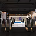 Elegant Modern Retail Store Interior With Display Shelves Merchandise And Lighting Design